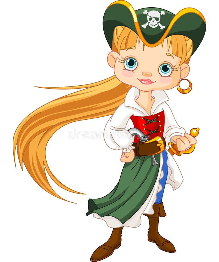 Ragazza del pirata royalty illustrazione gratis Ragazza del pirata royalty illustrazione gratis