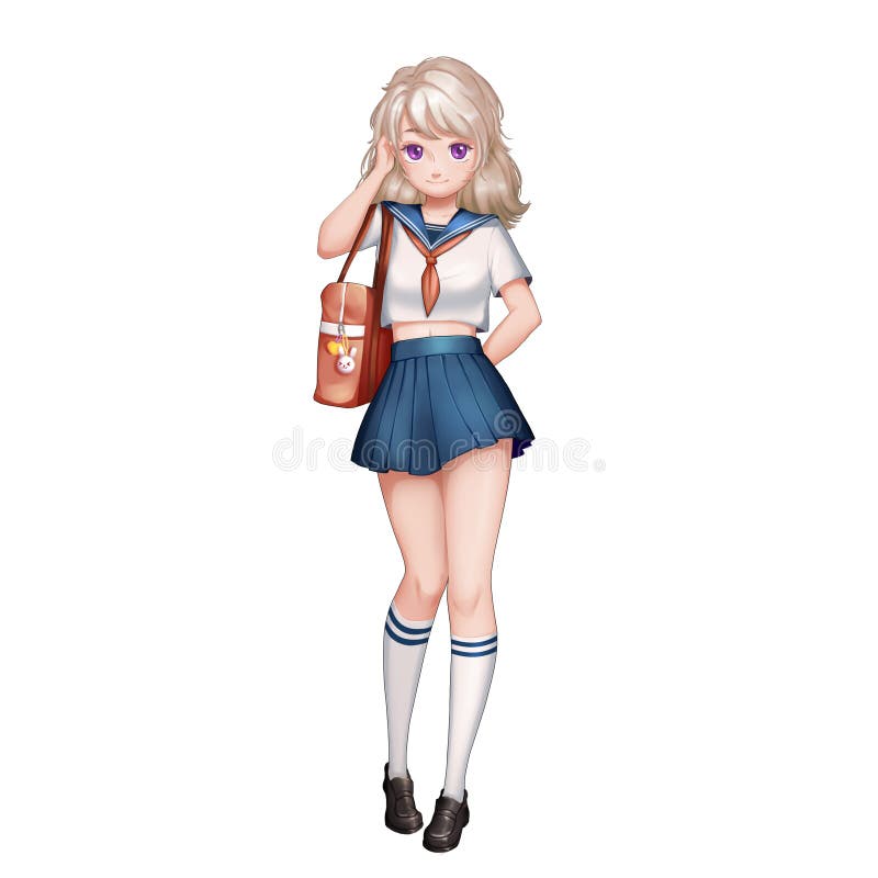 Ragazza della marina con l'anime e lo stile del fumetto royalty illustrazione gratis Ragazza della marina con l'anime e lo stile del fumetto royalty illustrazione gratis