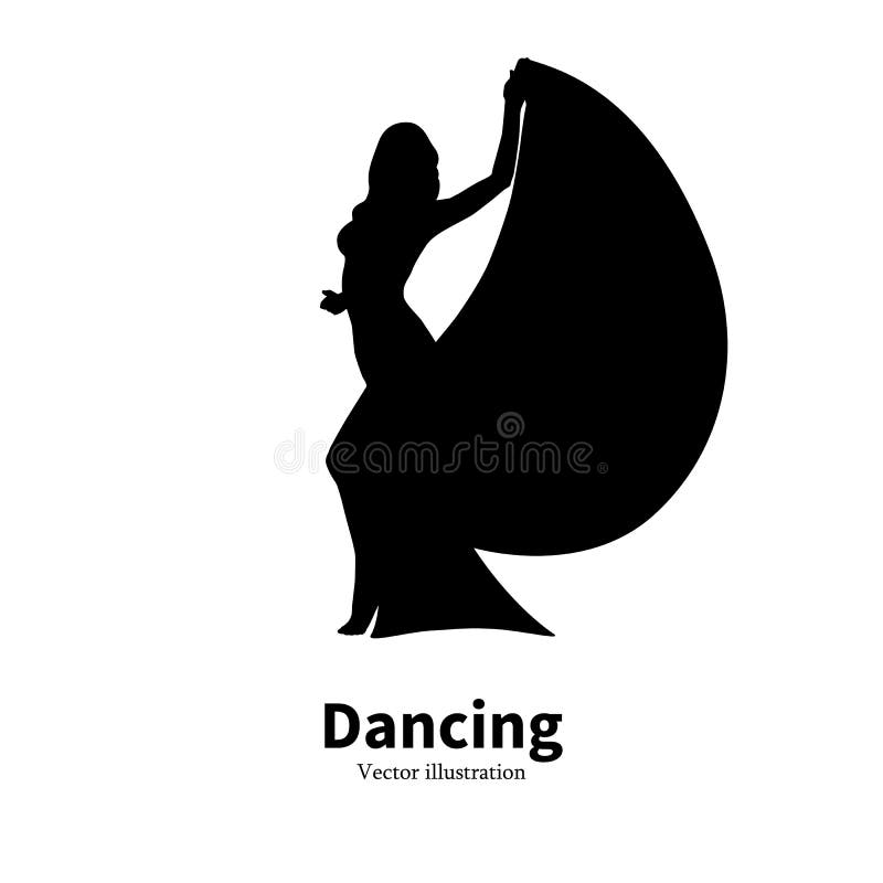 Ragazza di dancing della siluetta Ballo di Bollywood del ballerino illustrazione vettoriale Ragazza di dancing della siluetta Ballo di Bollywood del ballerino illustrazione vettoriale