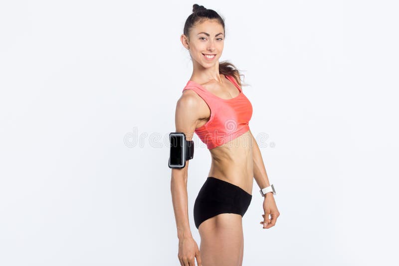 Ragazza felice di forma fisica immagini stock libere da diritti Ragazza felice di forma fisica immagini stock libere da diritti