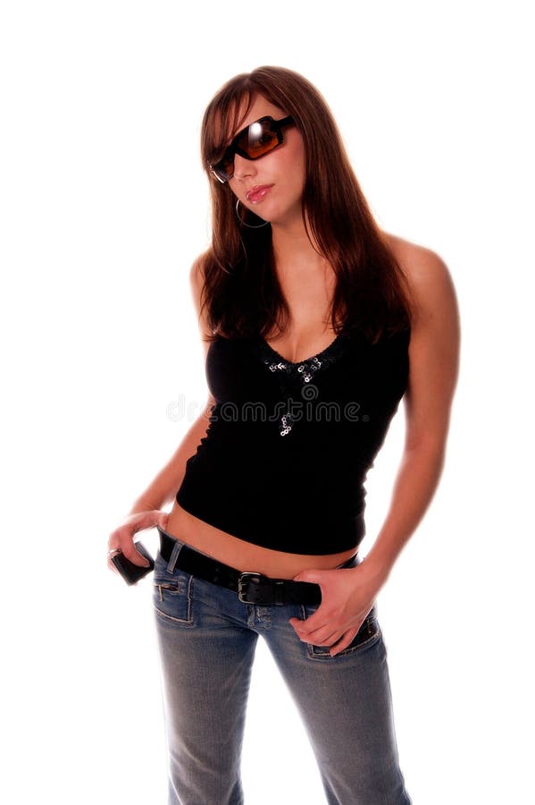 Ragazza sexy 2 del telefono delle cellule fotografie stock libere da diritti Ragazza sexy 2 del telefono delle cellule fotografie stock libere da diritti
