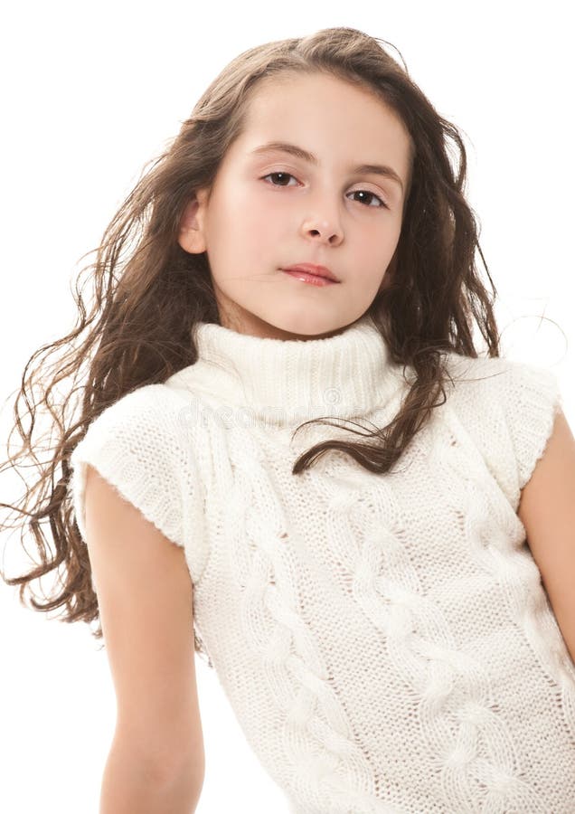 Ragazza adolescente su sfondo bianco immagine stock