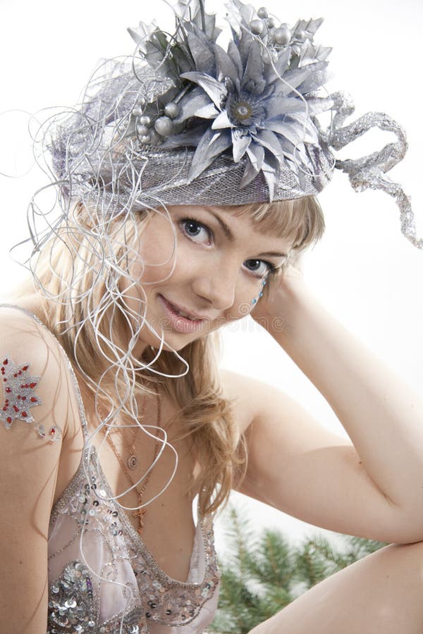 Ragazza in un cappello di arte fotografia stock libera da diritti
