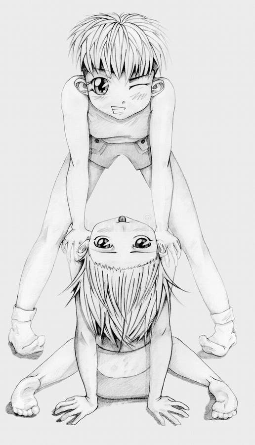 Ragazze del Anime illustrazione di stock Ragazze del Anime illustrazione di stock