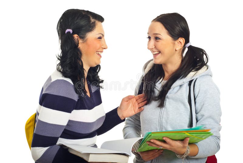 Ragazze di risata degli allievi immagini stock libere da diritti Ragazze di risata degli allievi immagini stock libere da diritti