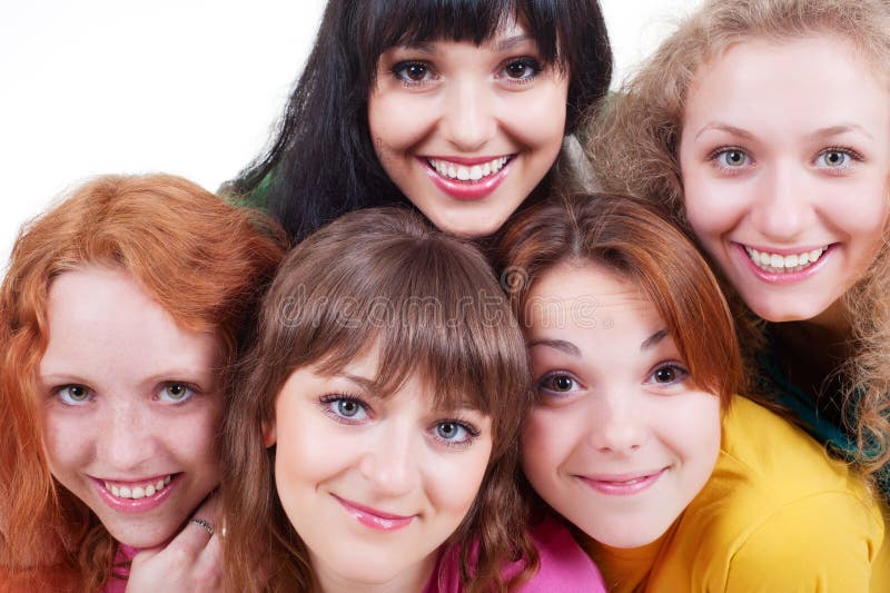 Ragazze felici di smiley fotografia stock Ragazze felici di smiley fotografia stock