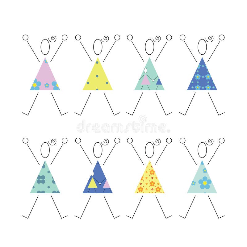 Ragazze incoraggianti nell'illustrazione variopinta dei vestiti royalty illustrazione gratis Ragazze incoraggianti nell'illustrazione variopinta dei vestiti royalty illustrazione gratis