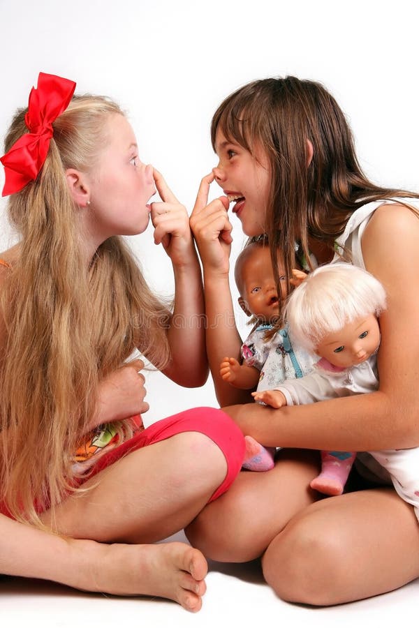 Ragazze dal naso schiacciato immagine stock libera da diritti