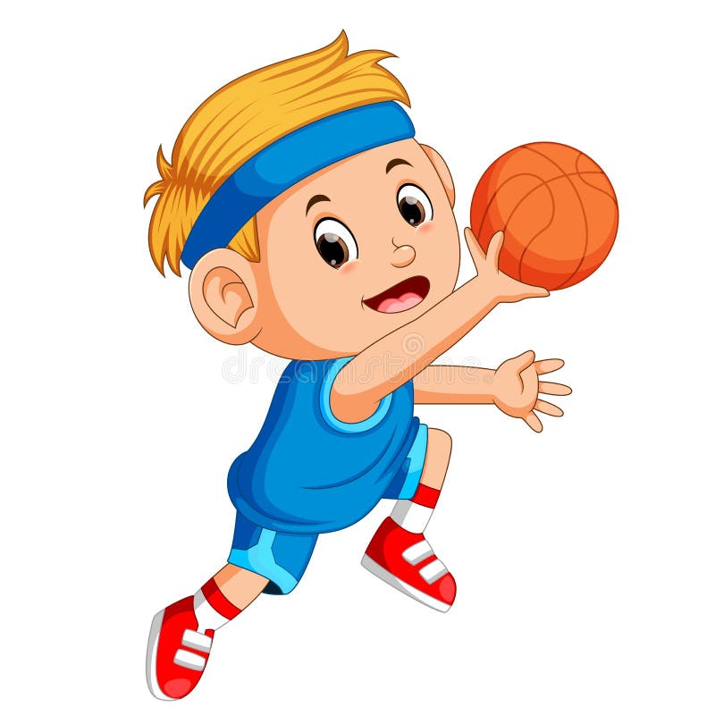 Ragazzi che giocano sport di pallacanestro royalty illustrazione gratis Ragazzi che giocano sport di pallacanestro royalty illustrazione gratis