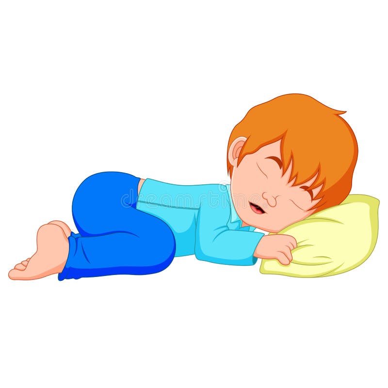 Ragazzino che dorme su un fondo bianco illustrazione di stock Ragazzino che dorme su un fondo bianco illustrazione di stock