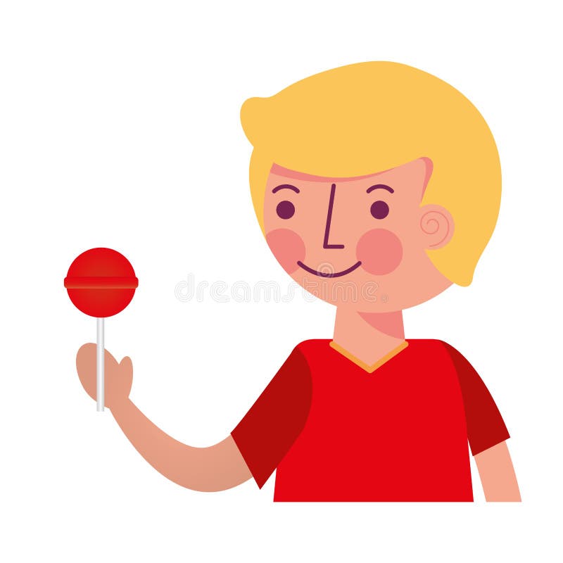 Ragazzino che tiene la caramella dolce della lecca-lecca royalty illustrazione gratis Ragazzino che tiene la caramella dolce della lecca-lecca royalty illustrazione gratis