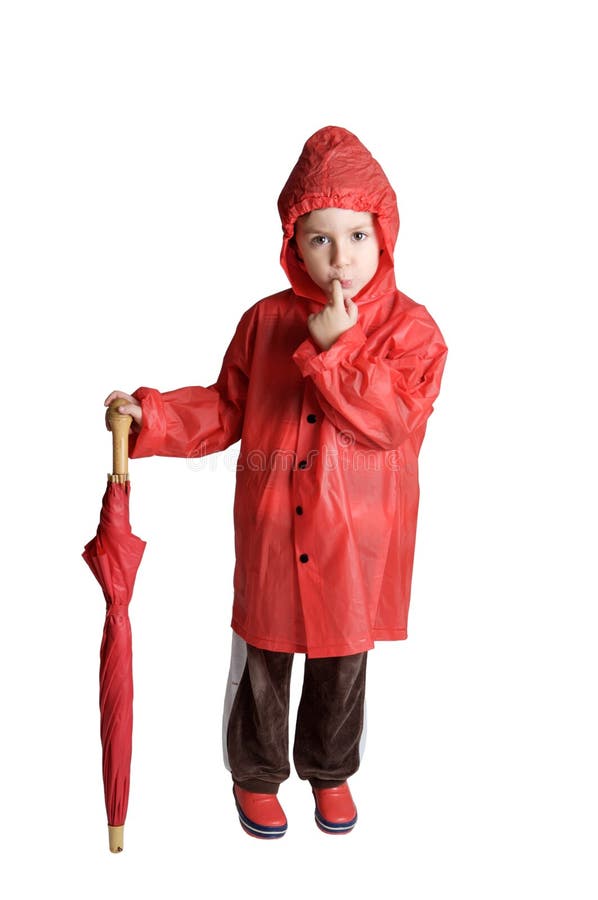 Ragazzo adorabile con l'ombrello immagini stock Ragazzo adorabile con l'ombrello immagini stock