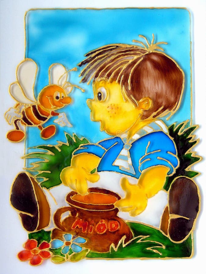 Ragazzo & miele royalty illustrazione gratis Ragazzo & miele royalty illustrazione gratis