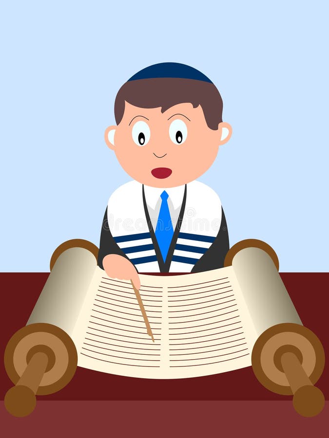 A boy reading the Torah. Useful also for Bar Mitzvah invitation card or educational purpose. Eps file available. A boy reading the Torah. Useful also for Bar Mitzvah invitation card or educational purpose. Eps file available.