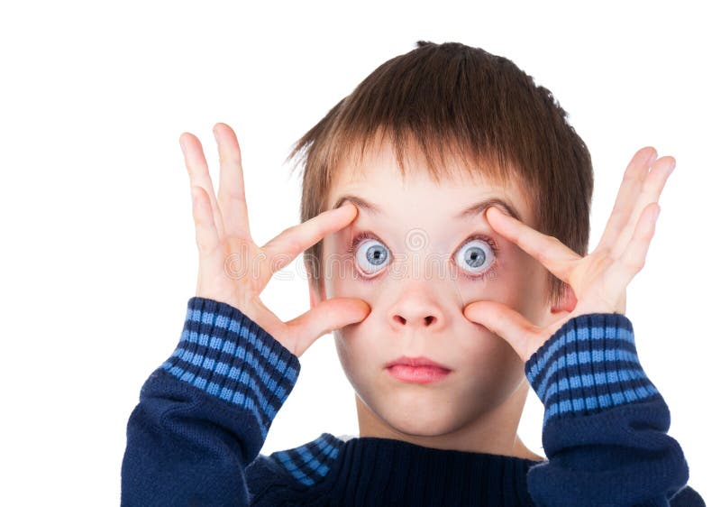 Ragazzo con gli occhi spalancati immagini stock Ragazzo con gli occhi spalancati immagini stock