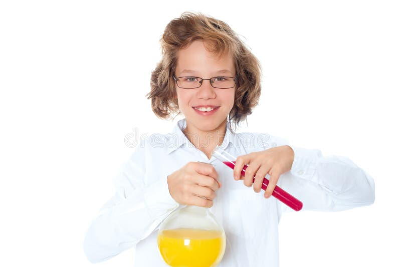 Ragazzo del chimico immagine stock Ragazzo del chimico immagine stock