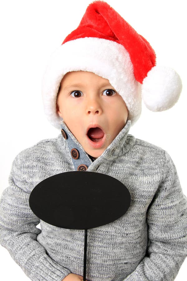 Ragazzo di Santa con il fumetto fotografia stock Ragazzo di Santa con il fumetto fotografia stock