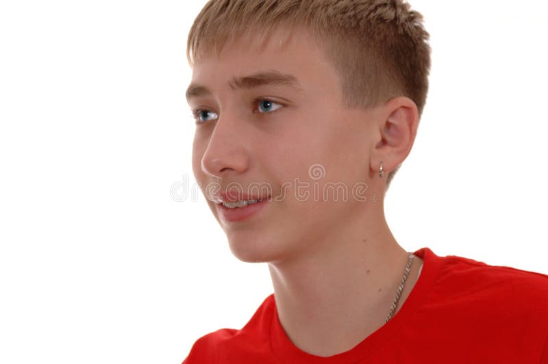 Ragazzo su sfondo bianco fotografia stock
