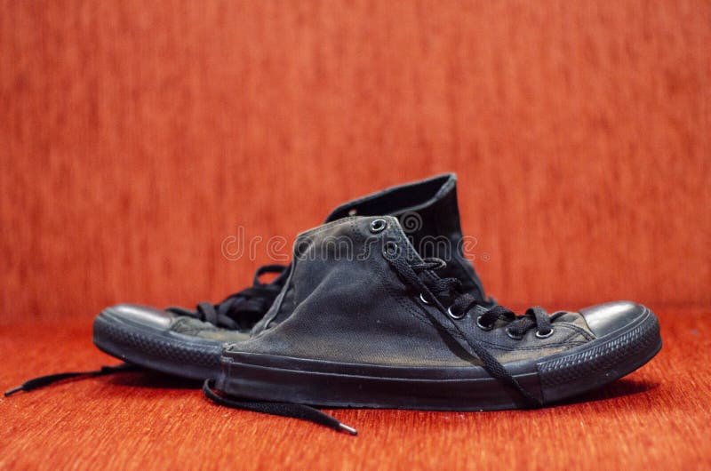 Ragged Black Stylish Shoes, Vintage Black Stylish Shoes Stock Photo Image of rubberize, black