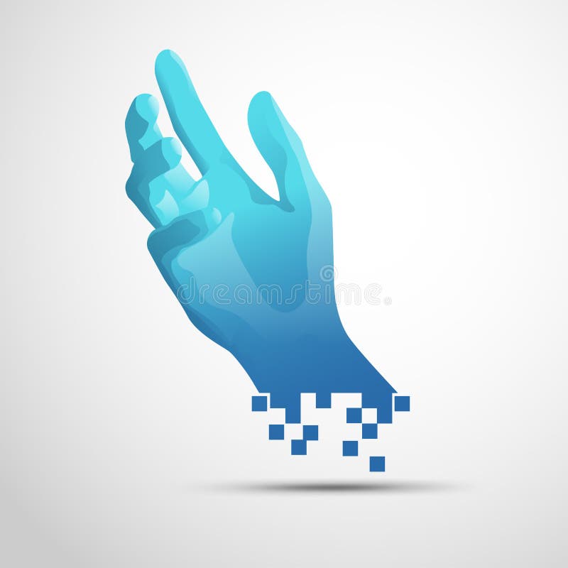 Raggiungimento della mano di Digital illustrazione vettoriale