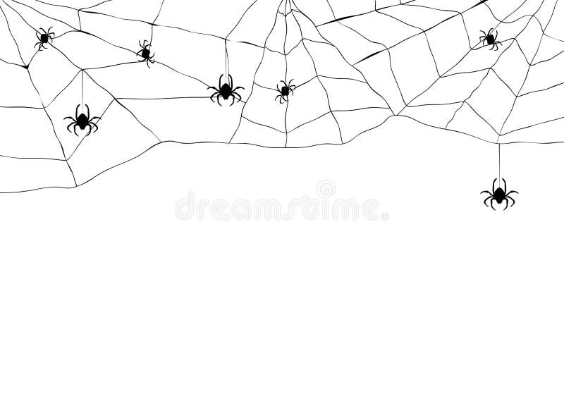Ragno nero e web lacerato Ragnatela spaventosa del simbolo di Halloween Isolato su bianco royalty illustrazione gratis Ragno nero e web lacerato Ragnatela spaventosa del simbolo di Halloween Isolato su bianco royalty illustrazione gratis