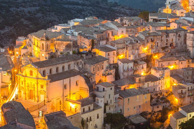 Ragusa Ibla (Sicily, Italy) in the evening. Ragusa Ibla (Sicily, Italy) in the evening