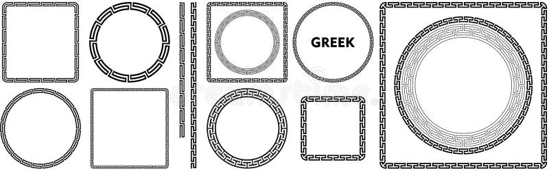 Rahmen des griechischen Ornaments. Mäander Muster Kollektion grecian antiken römischen Design antikes Element Symbol. Vektor vektor abbildung
