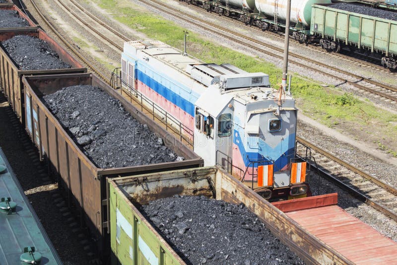 Rail Cars Loaded With Coal. Stock Image Image of commerce