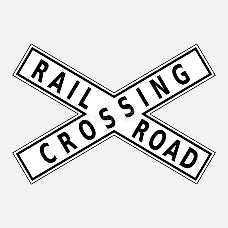 Rail road crossing road sign