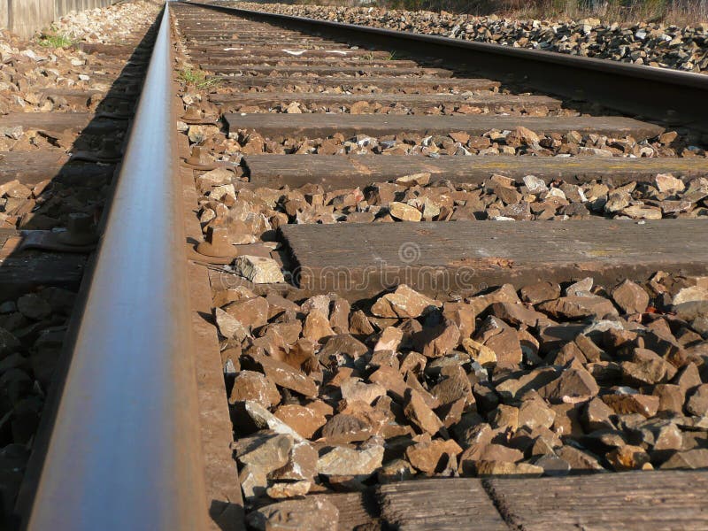 Rail Track and Railroad Ties Stock Photo Image of transportation