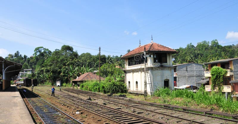 Rail track and station in Sri Lanka