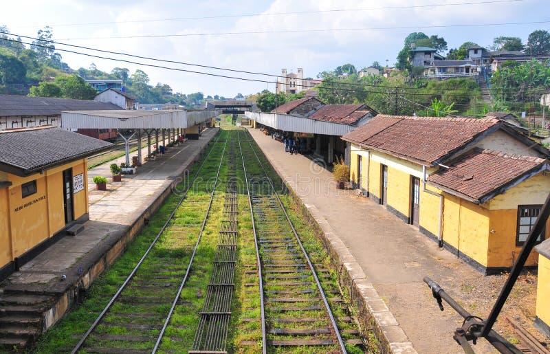 Rail track and station in Sri Lanka