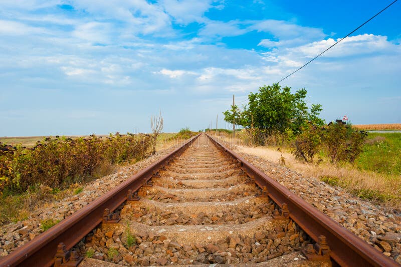 Rail tracks stock image. Image of europe, flat, perspective 15990883
