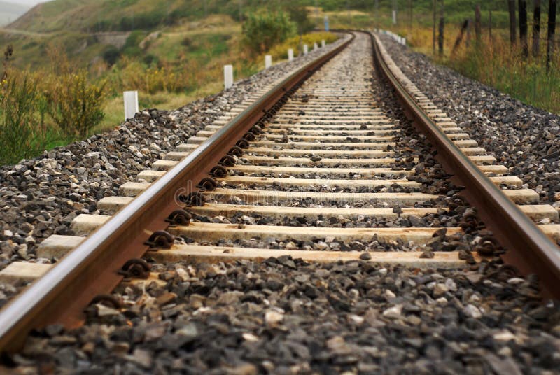 Rail train curve stock images