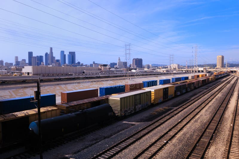 Los Angeles rail yard 2 stock photo. Image of sunset 1345698
