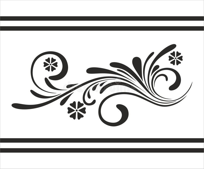 Flower Border Glass Etching Stencil Designs