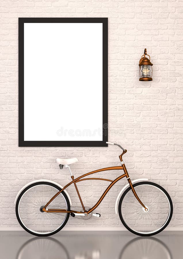 Raillez vers le haut de l'affiche avec la bicyclette et l'intérieur de cuivre de lampe illustration de vecteur Raillez vers le haut de l'affiche avec la bicyclette et l'intérieur de cuivre de lampe illustration de vecteur