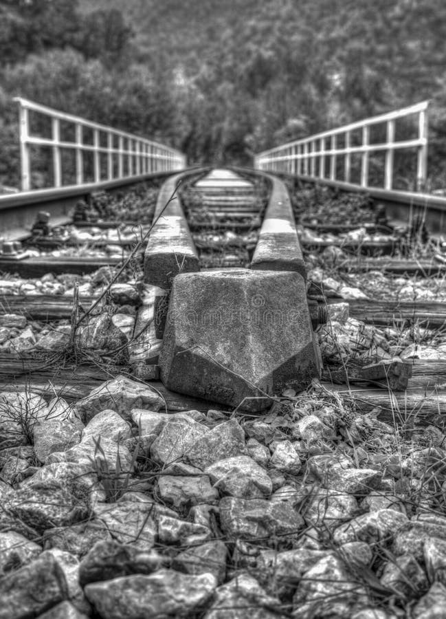 Railroad in Black and White Stock Image Image of retro, metal 100206479