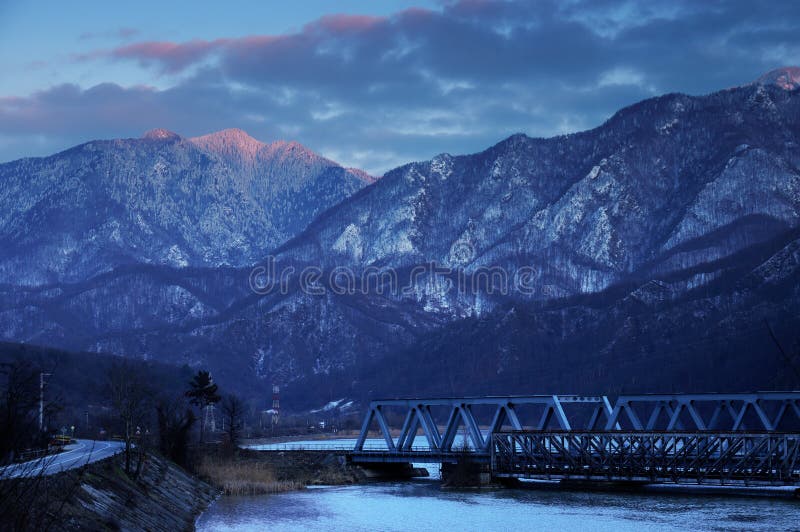 Railroad Bridge through the Carpathian Mountains, passing by the Olt Valley