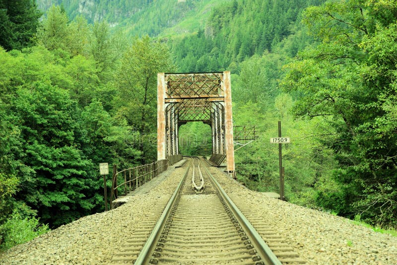 Railroad bridge and tracks stock image. Image of iron 59741629