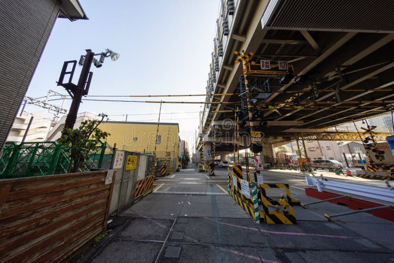 Railroad Crossing, Kawasaki Japan Editorial Photo Image of dayn