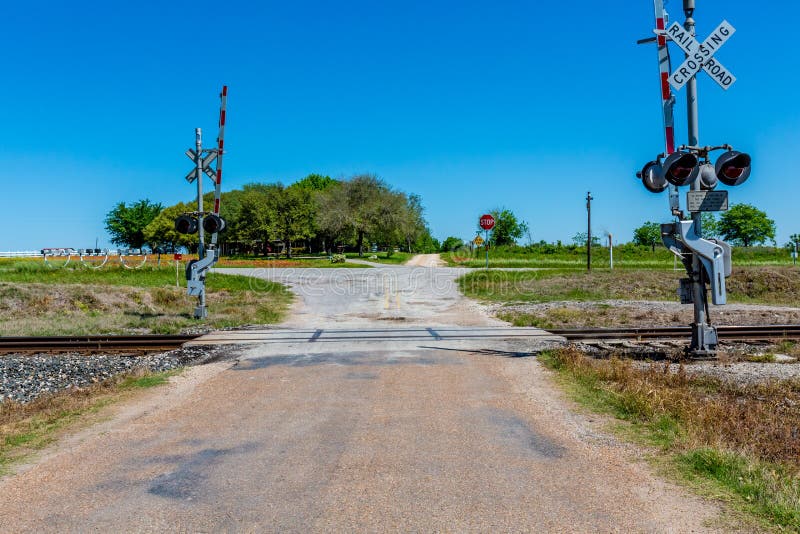 Railroad Crossing on Old Texas Country Road