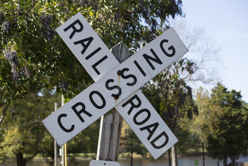 Railroad Crossing Sign stock photo. Image of crossroad - 86135738
