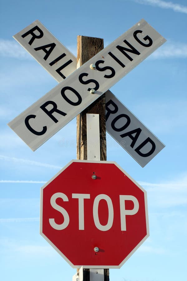 Railroad Crossing Stop Sign