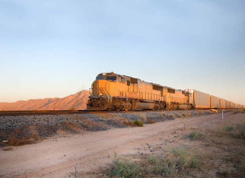 Railroad engine crossing Arizona