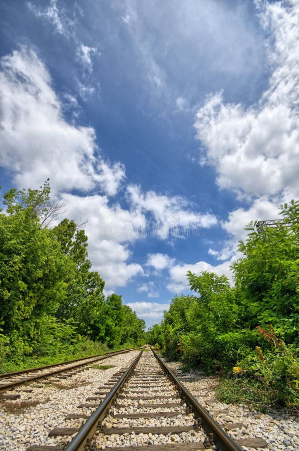 Railroad with a great sky