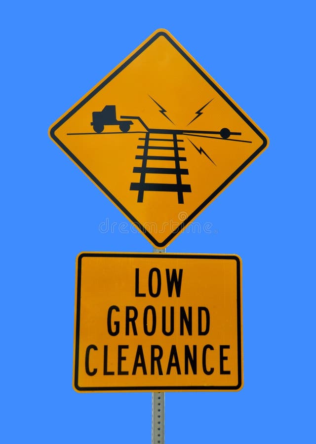 Railroad low clearance sign