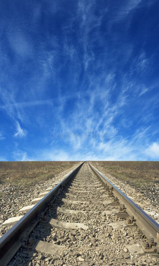 Railroad to nowhere stock photo