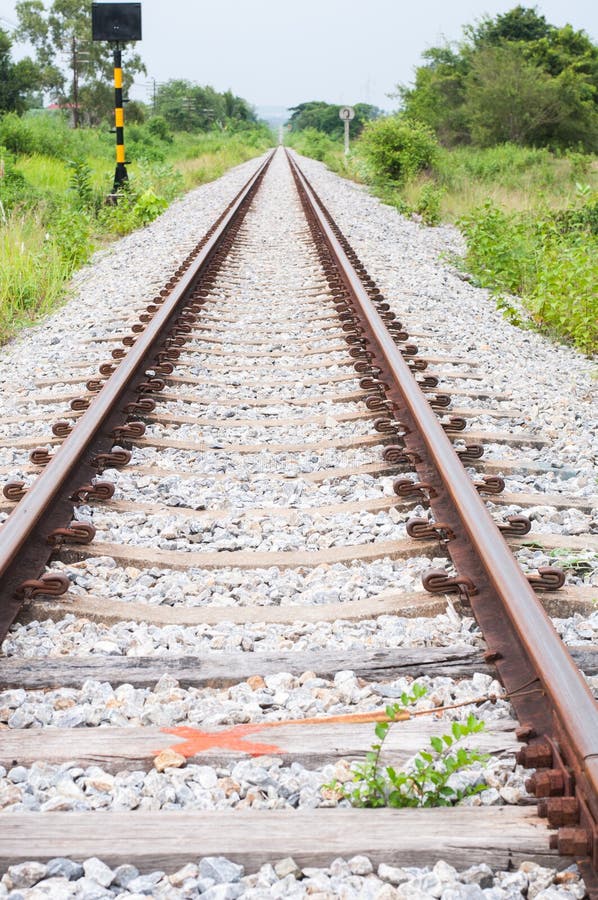 Railroad Track into the Distance Stock Photo Image of station, yard