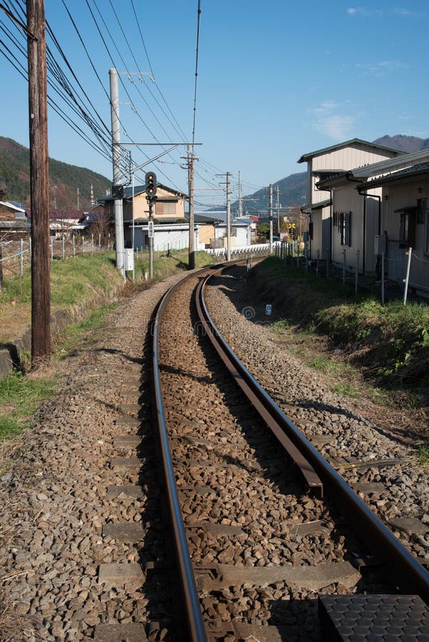 Railroad track in Japan stock photo. Image of railroad 69551292